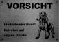Preview: Edelstahl Warnschild Bluthund Bloodhound VORSICHT Freilaufender Hund! Betreten auf eigene Gefahr!